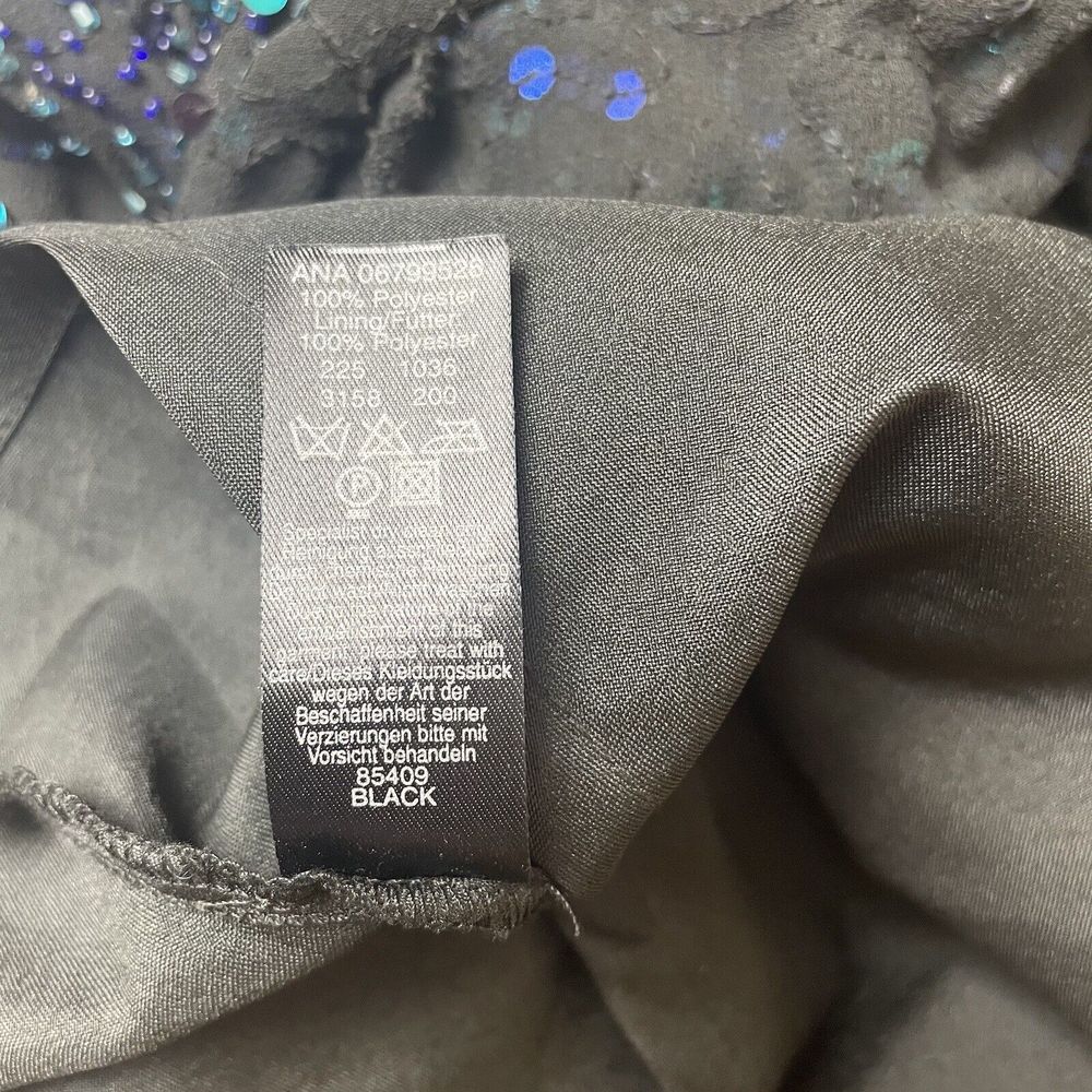 Y2K 00s George Size 12 Cowl Sequin Dress Green Black Festive Xmas - Picture 13 of 13